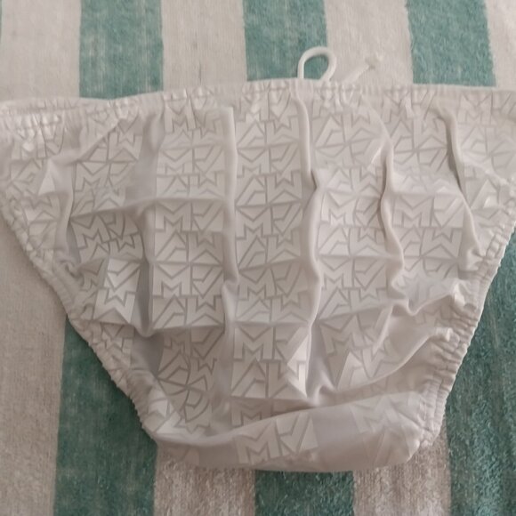 (*) VINTAGE MODUS VIVENDI WHITE LOGO LOW-CUT SWIM BIKINI, SIZE "S" (Pre-Owned) - Picture 2 of 9